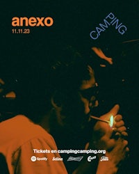 a poster for anexo camping with a man smoking a cigarette